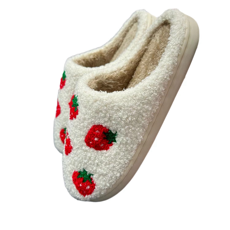 Women’s  Cute Strawberry Winter Indoor Plush Slipper