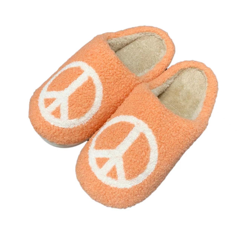 Peace Cute Winter Indoor Plush Slipper