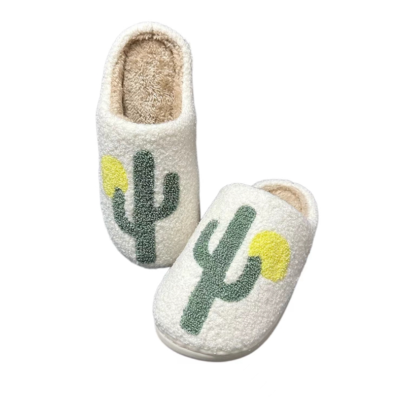 Adults’ Fashion Cactus Winter Indoor Plush Slipper