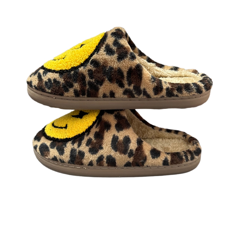 Adults’ Leopard Lightning Bolt  Winter Indoor Plush Slipper