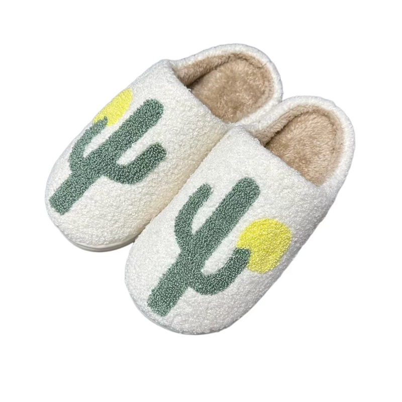 Adults’ Fashion Cactus Winter Indoor Plush Slipper