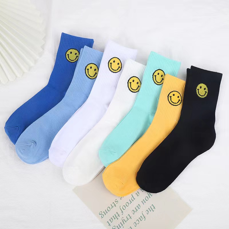 Cotton Candy Colorful Happy  Face Socks  