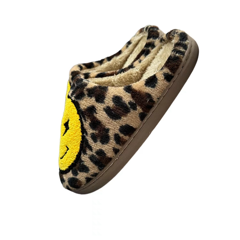 Adults’ Leopard Lightning Bolt  Winter Indoor Plush Slipper