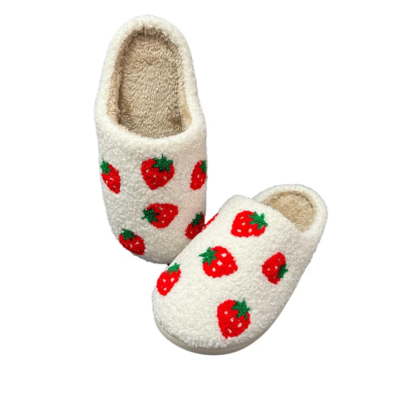 Women’s  Cute Strawberry Winter Indoor Plush Slipper