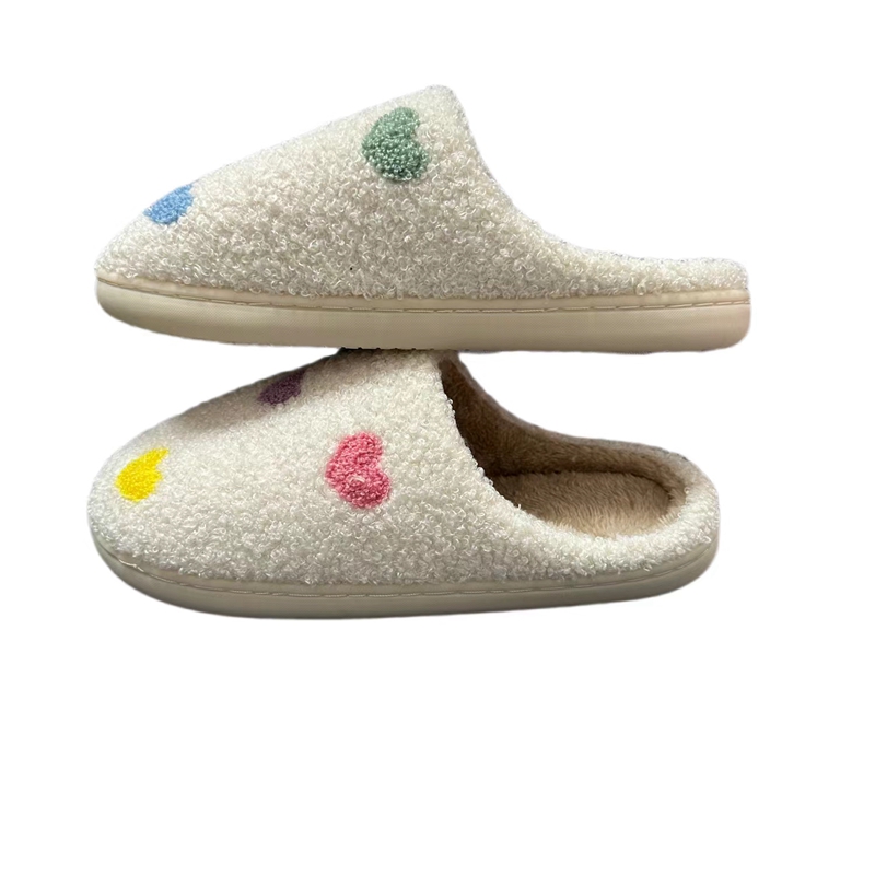 Women’s Colorful Hearts Winter Indoor Plush Slipper