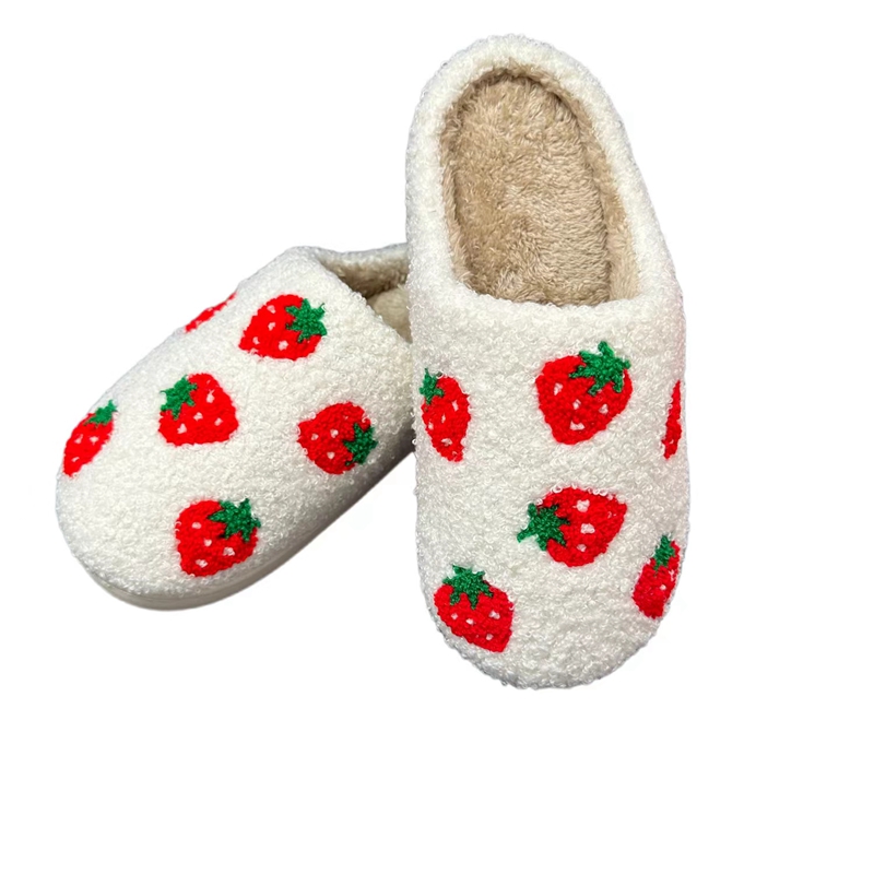 Women’s  Cute Strawberry Winter Indoor Plush Slipper