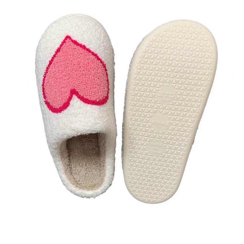 Women’s Pink Love Winter Indoor Plush Slipper