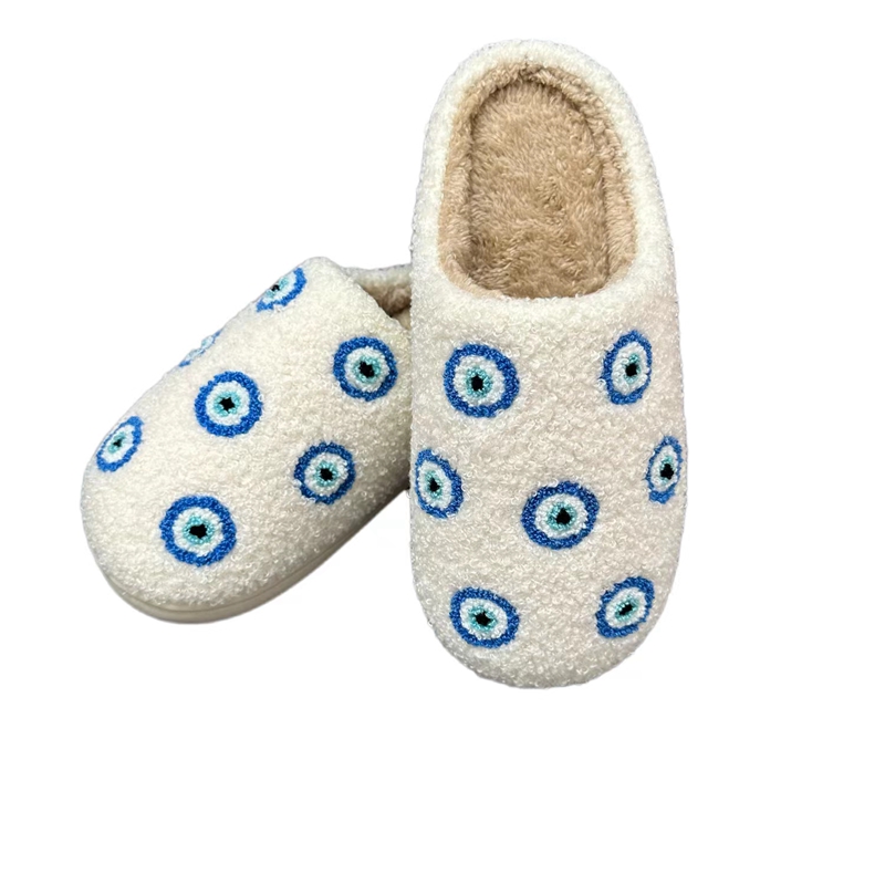Adults’ Small Evil Eyes Winter Indoor Plush Slipper