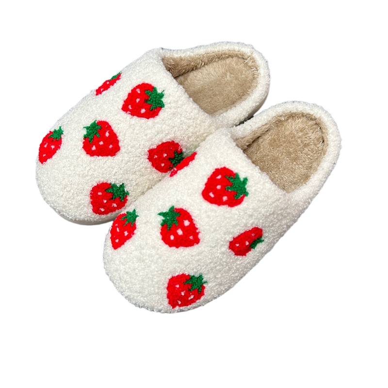 Women’s  Cute Strawberry Winter Indoor Plush Slipper