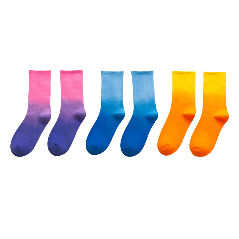 Gradient Sports Casual Fashion Cotton Socks