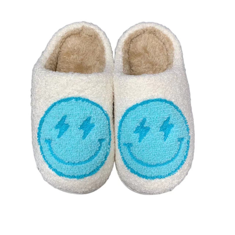 Children’s Pink/Blue Lightning Bolt Face Winter Slipper