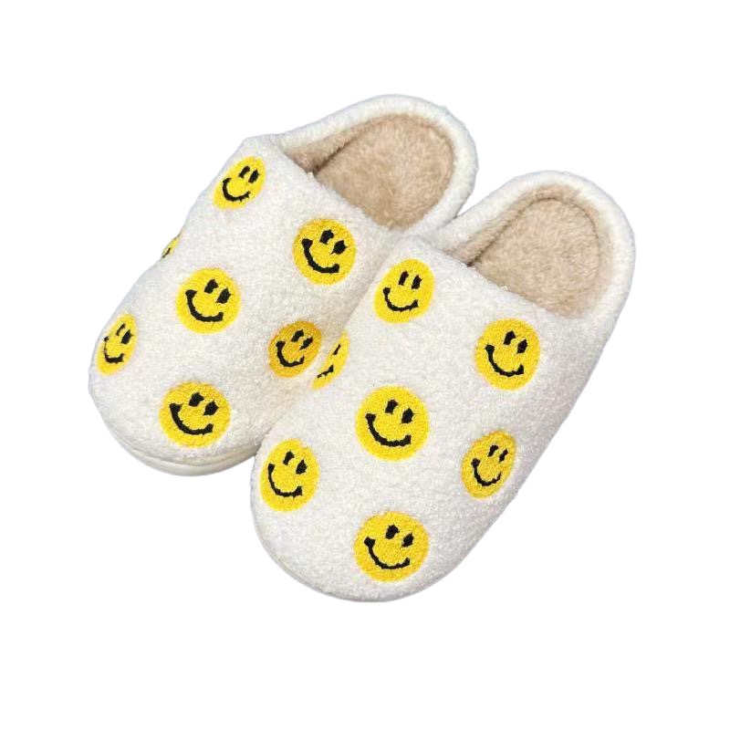 Adults’ Cute Small Yellow Faces Winter Indoor Plush Slipper