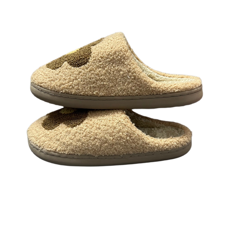 Women’s Brown Flower  Winter Indoor Plush Slipper