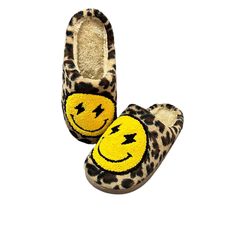 Adults’ Leopard Lightning Bolt  Winter Indoor Plush Slipper