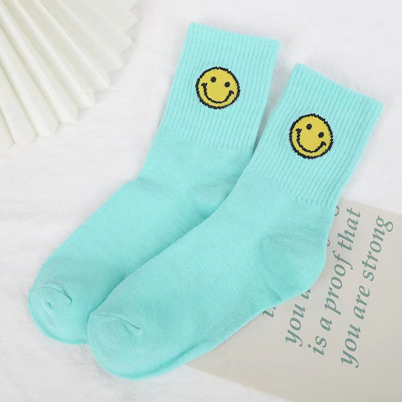 Cotton Candy Colorful Happy  Face Socks  