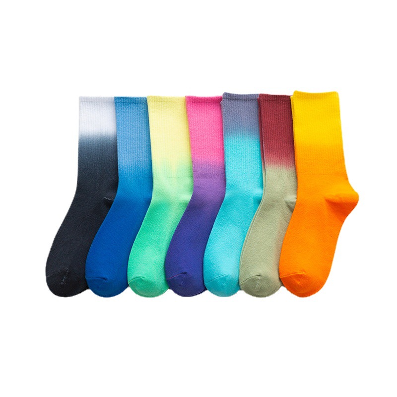 Gradient Sports Casual Fashion Cotton Socks