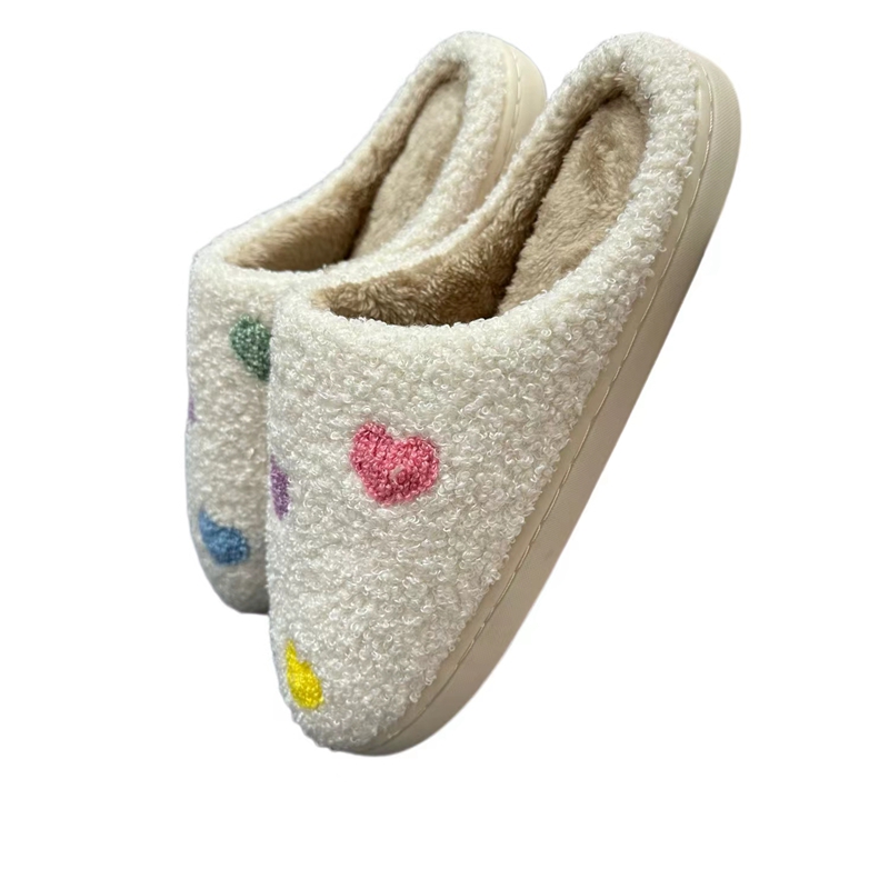 Women’s Colorful Hearts Winter Indoor Plush Slipper