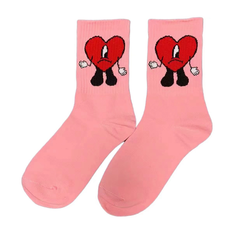 Red Love Cartoon  Cotton Soft Socks