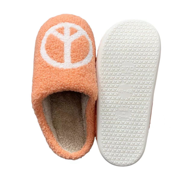 Peace Cute Winter Indoor Plush Slipper