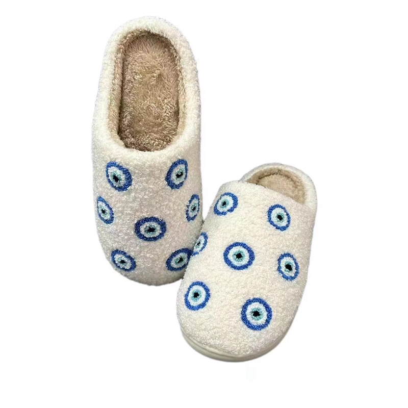 Adults’ Small Evil Eyes Winter Indoor Plush Slipper