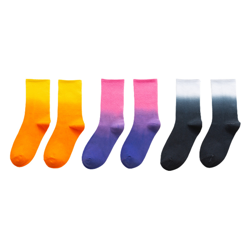 Gradient Sports Casual Fashion Cotton Socks