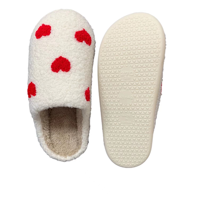 Women’s Red Hearts Winter Indoor Plush Slipper