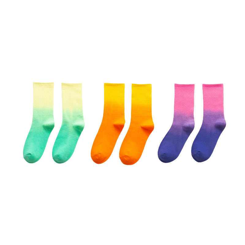 Gradient Sports Casual Fashion Cotton Socks