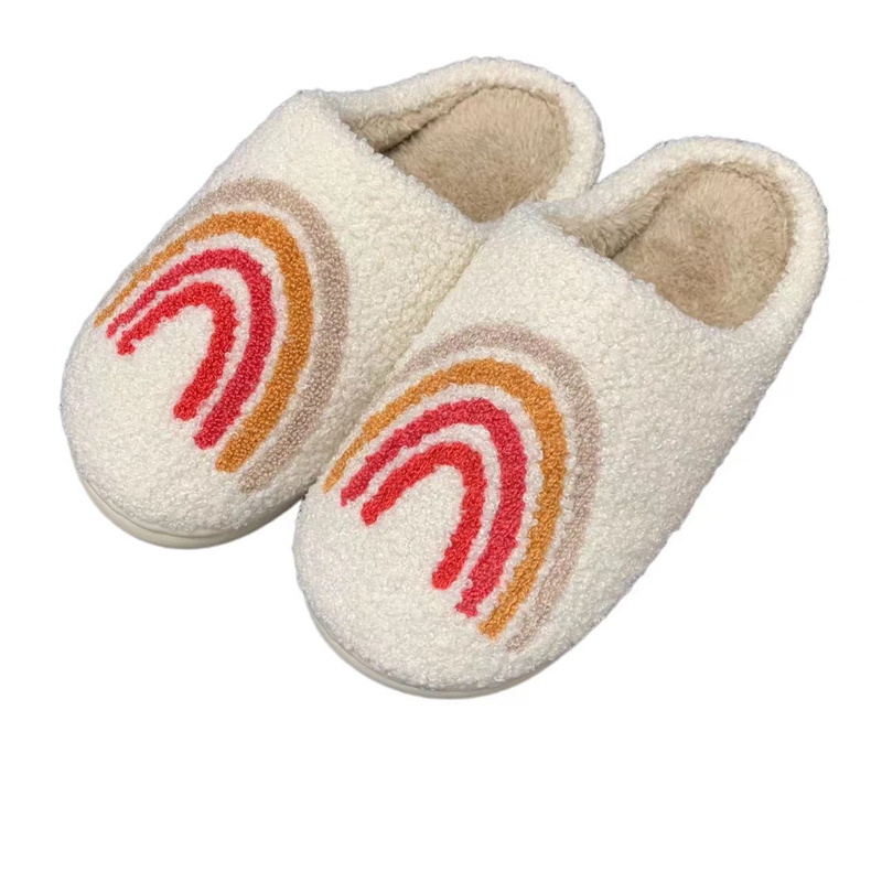 Women’s  Cute Rainbow Winter Indoor Plush Slipper