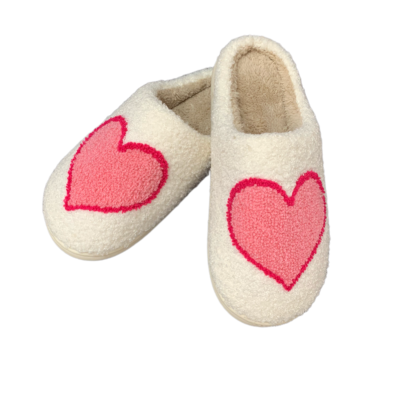 Women’s Pink Love Winter Indoor Plush Slipper