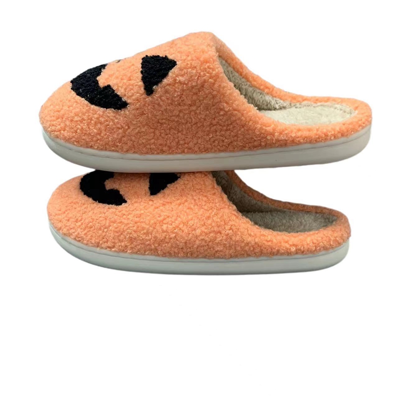 Halloween Pumpkin Cute Winter Indoor Plush Slipper