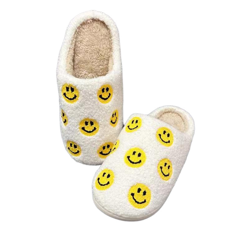 Adults’ Cute Small Yellow Faces Winter Indoor Plush Slipper
