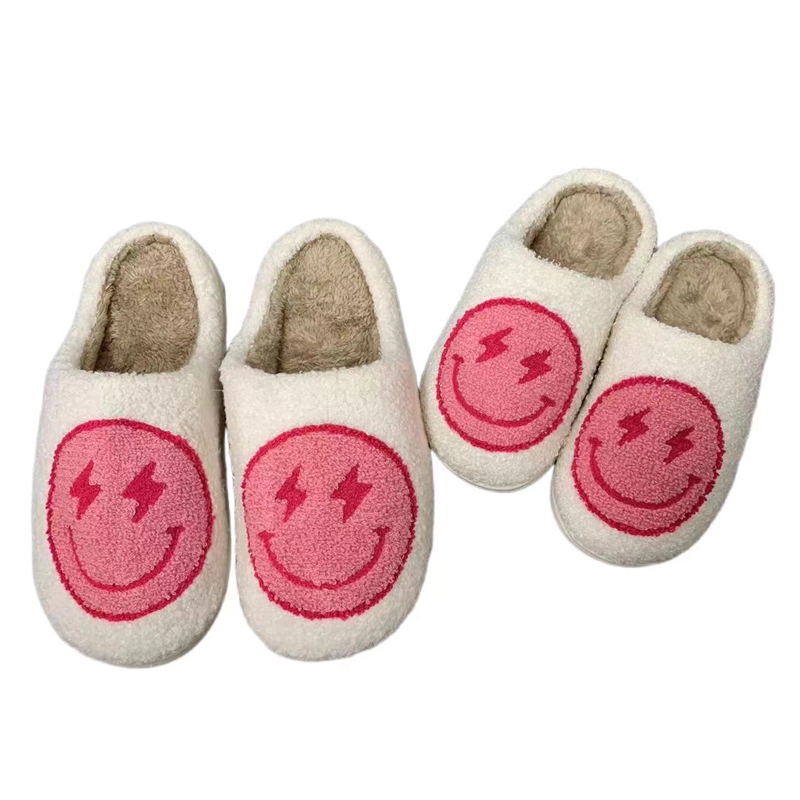 Children’s Pink/Blue Lightning Bolt Face Winter Slipper