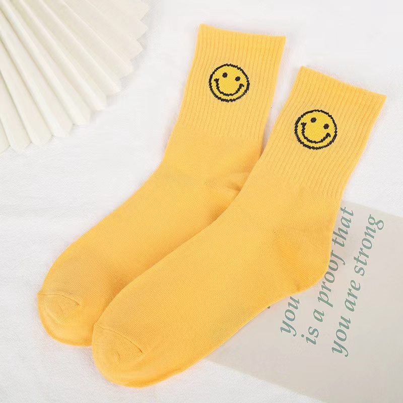 Cotton Candy Colorful Happy  Face Socks  