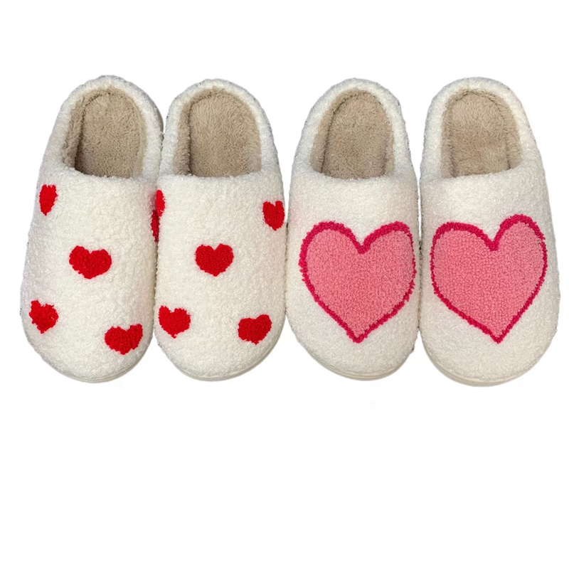 Women’s Red Hearts Winter Indoor Plush Slipper