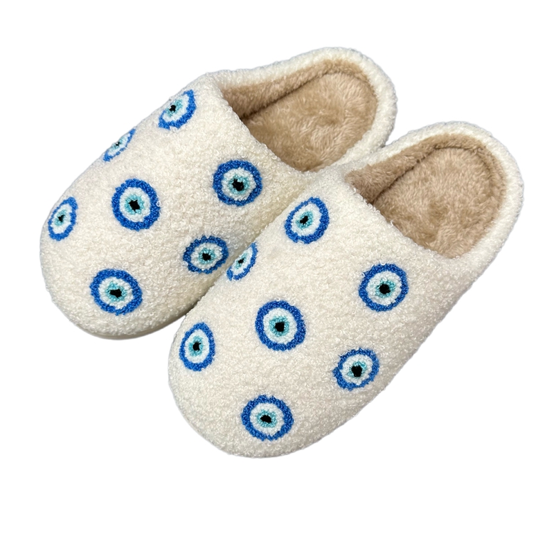 Adults’ Small Evil Eyes Winter Indoor Plush Slipper