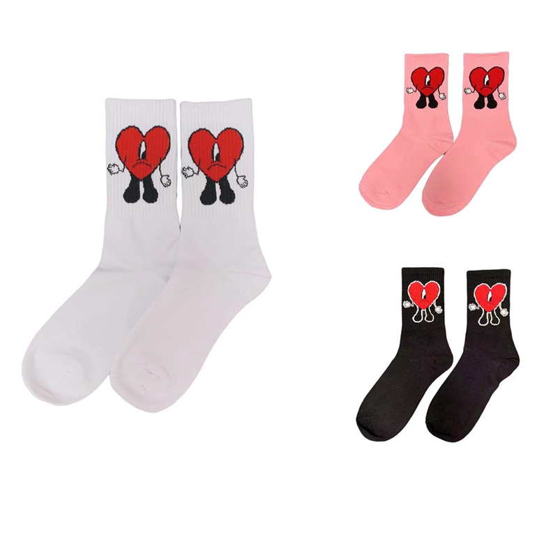 Red Love Cartoon  Cotton Soft Socks