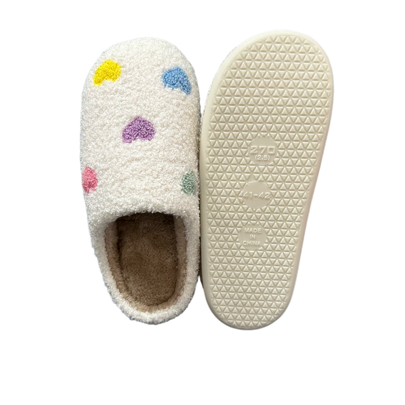 Women’s Colorful Hearts Winter Indoor Plush Slipper