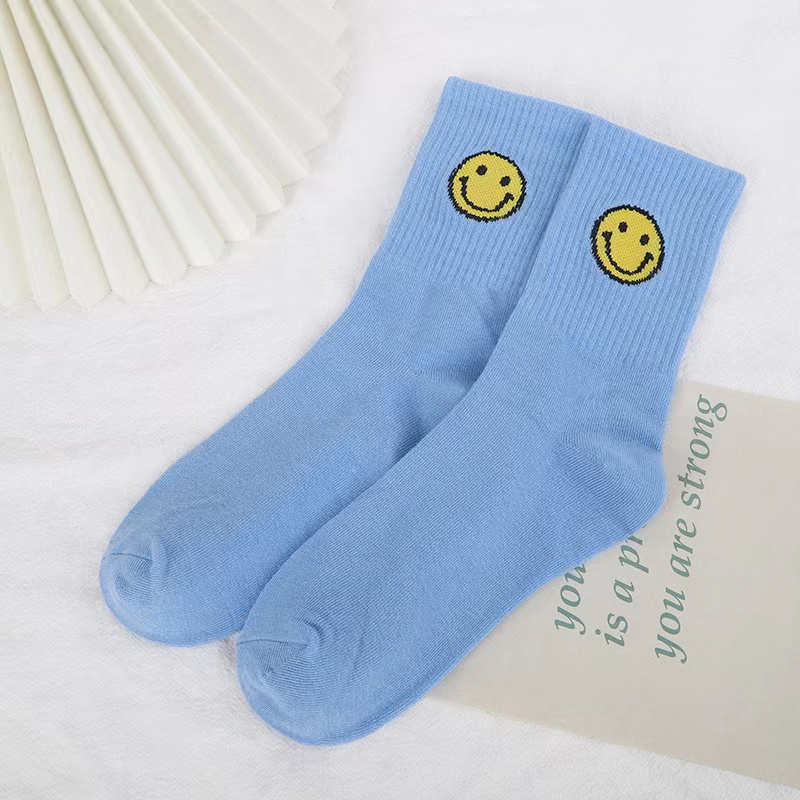 Cotton Candy Colorful Happy  Face Socks  