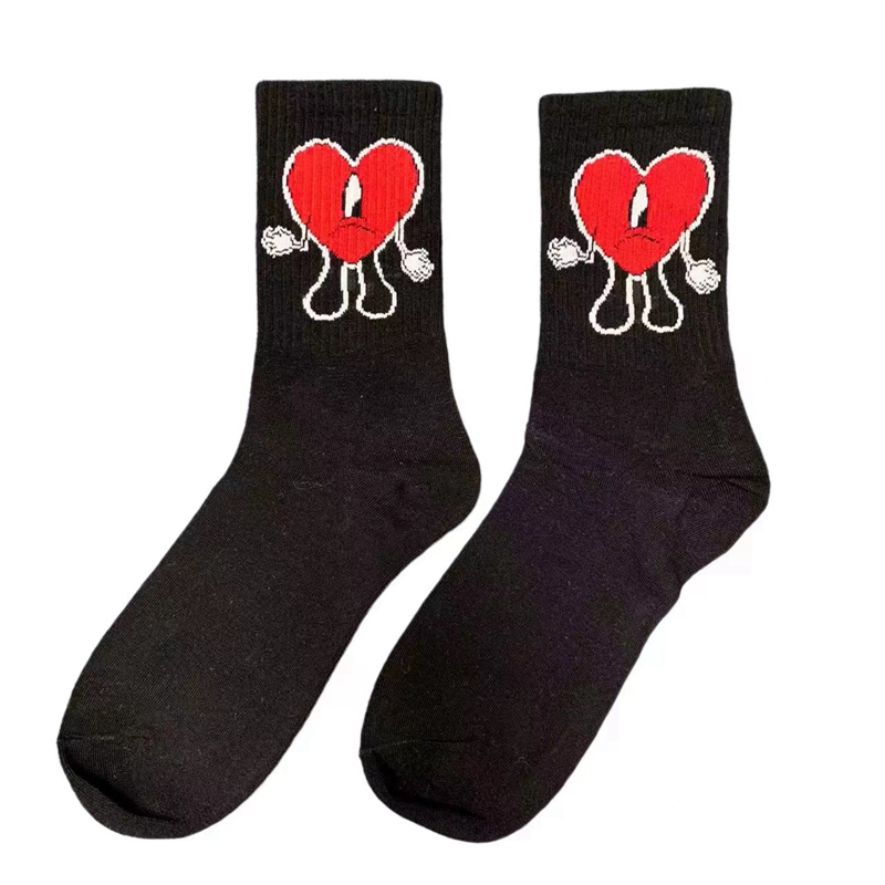Red Love Cartoon  Cotton Soft Socks