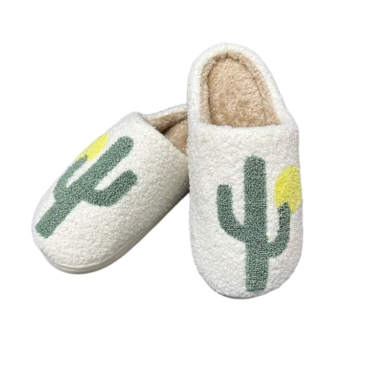 Adults’ Fashion Cactus Winter Indoor Plush Slipper