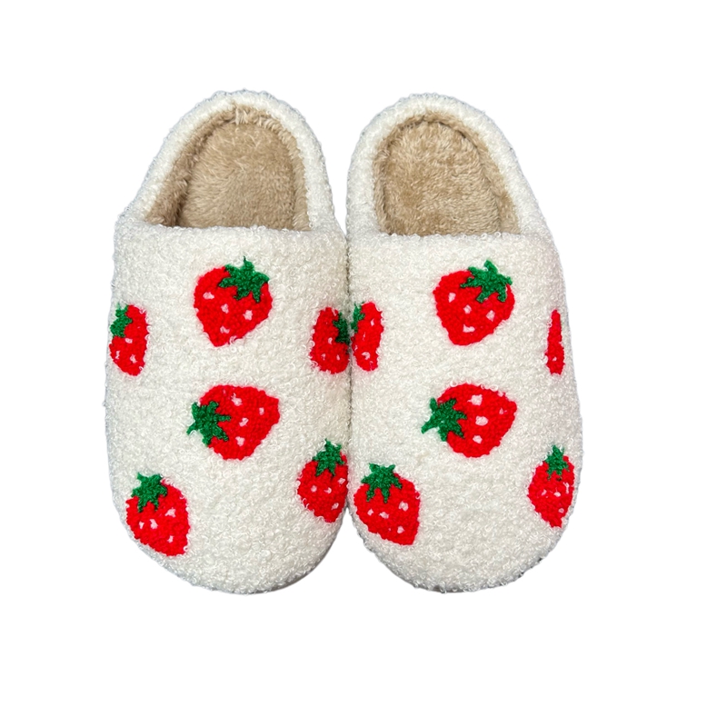 Women’s  Cute Strawberry Winter Indoor Plush Slipper