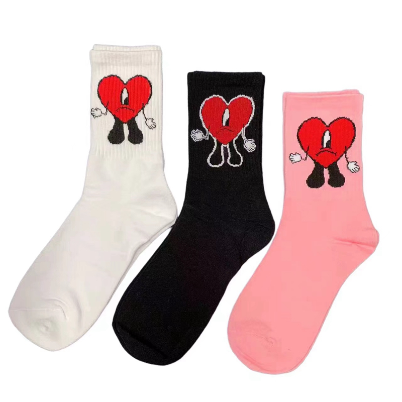 Red Love Cartoon  Cotton Soft Socks