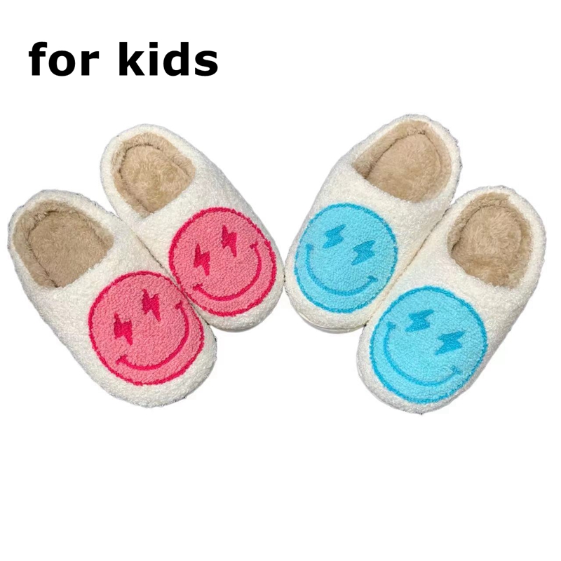 Children’s Pink/Blue Lightning Bolt Face Winter Slipper