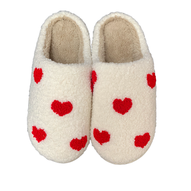 Women’s Red Hearts Winter Indoor Plush Slipper