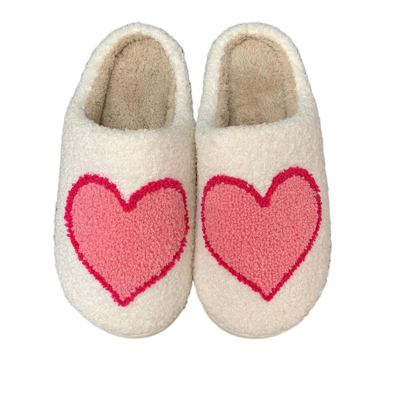 Women’s Pink Love Winter Indoor Plush Slipper