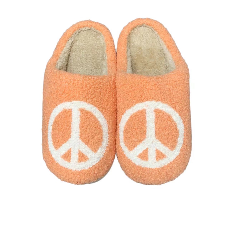 Peace Cute Winter Indoor Plush Slipper